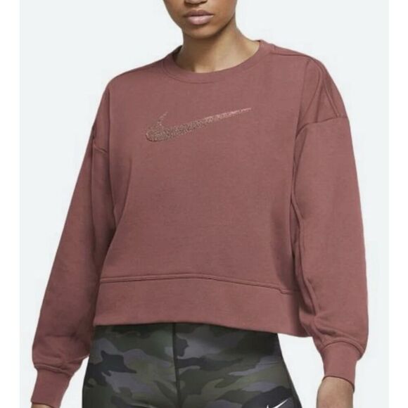 Nike Dri-fit swoosh cropped sweatshirt size small - Picture 1 of 11